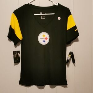 Ladies Nike NFL Steelers V-neck Tee